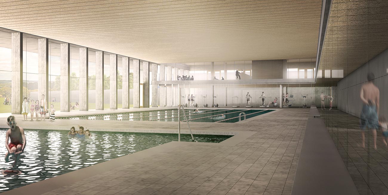 piscina polideportivo 3D